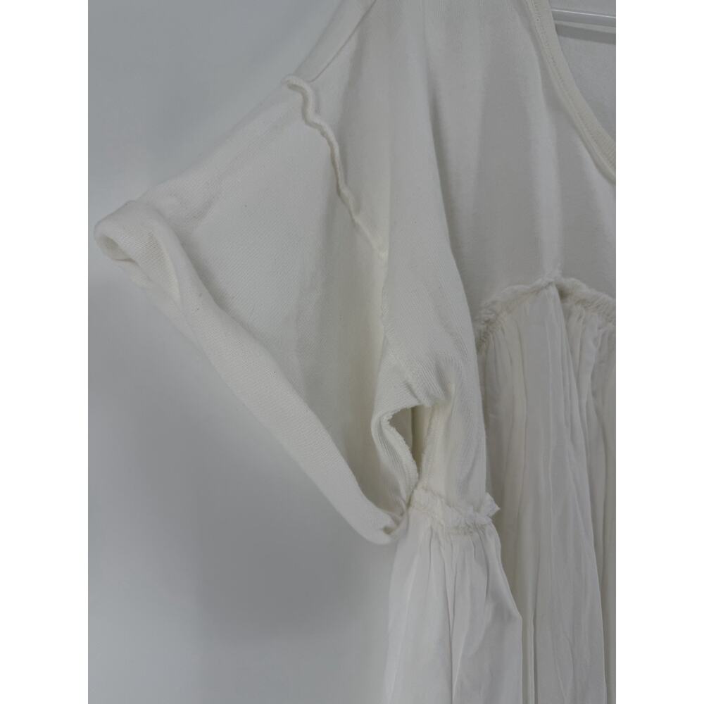 NEW Free People Catalina Mini Dress Babydoll Sweetheart Pleating Ivory Large - Picture 4 of 11